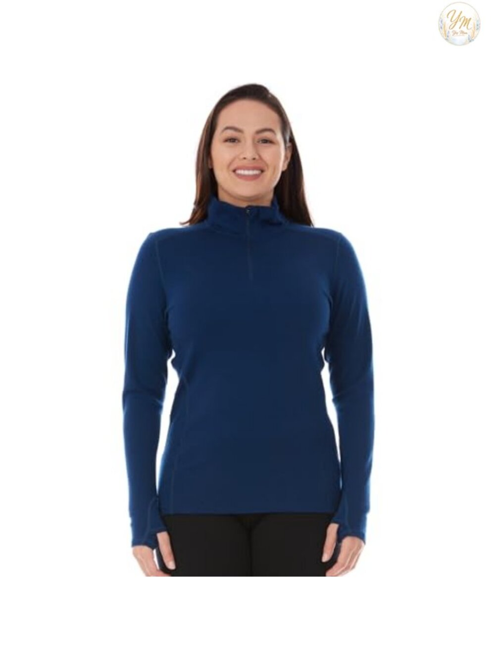 100% Merino Wool Womens 1/4 Zip Midlayer Thermal Base Layer UPF 50+